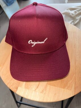 Embroidered Maroon Baseball Cap